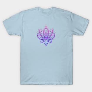 Purple and blue lace lotus mandala T-Shirt